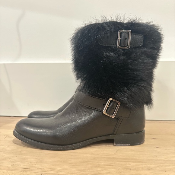 Prada women’s black leather and fur boots - Picture 5 of 6